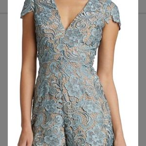 Dress the Population Nude/BlueLace Romper/Jumpsuit